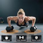 5-50 lbs Hex Dumbbell Weight Set With Rack for Home Outdoor Gyms 6-10 Pair Rubber Exercise & Fitness Nonslip Handle Dumbbells and Storage Rack Hold 350/450/550 Pounds