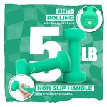 Yes4All 5 lbs Dumbbells Neoprene with Non Slip Grip – Great for Total Body Workout – Total Weight: 10 lbs (Set of 2)