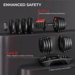 Yaheetech Adjustable Dumbbell Set 40lbs Pair of Adjustable Dumbbells Fast Adjust Dumbbell Weight Set of 2 with Anti-Slip Handle and Tray for Men/Women Home Gym Full Body Strength Training Equipment