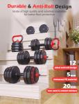 UKEEP Adjustable Dumbbell Set, 55/70/90lbs Free Weight Set with Connector, 3 in1 Dumbbells Set Used as Dumbbell/Barbell/Kettlebell, Fitness Exercises for Home Gym Suitable Men/Women