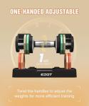 Adjustable Dumbbell Set, EOAT 2.5 to 12.5 lbs Free Weights Dumbbells Pair with Tray for New Beginner, Exercise & Fitness Dumbbells with Anti-Slip Handle & Rainbow-colored Weight Plates