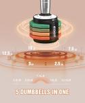 Adjustable Dumbbell Set, EOAT 2.5 to 12.5 lbs Free Weights Dumbbells Pair with Tray for New Beginner, Exercise & Fitness Dumbbells with Anti-Slip Handle & Rainbow-colored Weight Plates