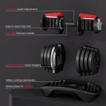 Yaheetech Adjustable Dumbbell Set 40lbs Pair of Adjustable Dumbbells Fast Adjust Dumbbell Weight Set of 2 with Anti-Slip Handle and Tray for Men/Women Home Gym Full Body Strength Training Equipment