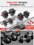 UKEEP Adjustable Dumbbell Set, 55/70/90lbs Free Weight Set with Connector, 3 in1 Dumbbells Set Used as Dumbbell/Barbell/Kettlebell, Fitness Exercises for Home Gym Suitable Men/Women