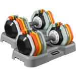 AOTOB 55 lbs (Pair) Adjustable Colorful Dumbbell Set, Dumbbells Adjust Weight with Anti-Slip Fast Adjust Turning Handle, Dumbbell Sets Adjusted for Men and Women, Dumbbells Pair for Home Gym Exercise