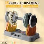 AOTOB 55 lbs (Pair) Adjustable Colorful Dumbbell Set, Dumbbells Adjust Weight with Anti-Slip Fast Adjust Turning Handle, Dumbbell Sets Adjusted for Men and Women, Dumbbells Pair for Home Gym Exercise