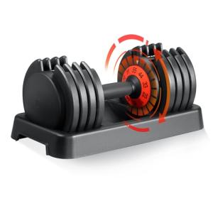 SKOK Adjustable Dumbbells Set, 55LB Adjustable Dumbbell Weight Set for Men and Women with Anti-Slip Fast Adjust Weight by Turning Handle,Black Dumbbell with Tray Suitable for Full Body Workout Fitness