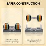 AOTOB 55 lbs (Pair) Adjustable Colorful Dumbbell Set, Dumbbells Adjust Weight with Anti-Slip Fast Adjust Turning Handle, Dumbbell Sets Adjusted for Men and Women, Dumbbells Pair for Home Gym Exercise