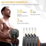 SKOK Adjustable Dumbbells Set, 55LB Adjustable Dumbbell Weight Set for Men and Women with Anti-Slip Fast Adjust Weight by Turning Handle,Black Dumbbell with Tray Suitable for Full Body Workout Fitness