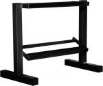 CAP Barbell 150 lb Coated Chrome Handle Hex Dumbbell Weight Set with Two Tier Rack