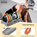 AOTOB 55 lbs (Pair) Adjustable Colorful Dumbbell Set, Dumbbells Adjust Weight with Anti-Slip Fast Adjust Turning Handle, Dumbbell Sets Adjusted for Men and Women, Dumbbells Pair for Home Gym Exercise
