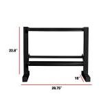 CAP Barbell 150 lb Coated Chrome Handle Hex Dumbbell Weight Set with Two Tier Rack
