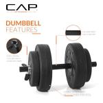 CAP Barbell 40-Pound Adjustable Cement Dumbbell Set – Versatile Vinyl Coated Weights for Home Gym Excellence
