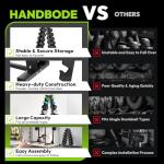 HANDBODE 225 lb Dumbbell Set Rubber Encased Hex Dumbbell Free Weights Dumbbells Home Weight Set with 6-Tier A-Frame Dumbbells Rack