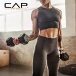 CAP Barbell 150 lb Coated Chrome Handle Hex Dumbbell Weight Set with Two Tier Rack