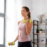 HolaHatha Neoprene Dumbbell Weights Set w/ Rack, Home Gym Equipment, 56 Lbs, Multicolor - Portable Weighted Exercise Dumbbells for Fitness, Training, and Lifting Workouts