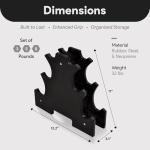 BalanceFrom Fitness 32 Pound Neoprene Coated Cast Iron Dumbbell Exercise Workout Set with Stand, 3 Pairs of 3, 5, and 8 Pound Weights, Black
