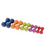 HolaHatha Neoprene Dumbbell Weights Set w/ Rack, Home Gym Equipment, 56 Lbs, Multicolor - Portable Weighted Exercise Dumbbells for Fitness, Training, and Lifting Workouts