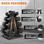 Fitvids Rubber Coated Hex Dumbbell Weight Set and Storage Rack, 100LB Set or 150LB Set, 5-20 lbs Pairs or 5-25 lbs Pairs