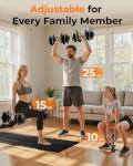 FEIERDUN Adjustable Dumbbell Set,5-52.5lb Free Weight Dumbbells, 15 in 1, Quick Adjust Weight Set with Non-slip Handles and Tray, Dumbbells for Home Gym Exercise Strength Training, Unisex（Pair）