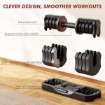 Adjustable Dumbbell Set, 22.5lb 5-in-1 Quick Adjust Dumbbell, Free Weights with Storage Tray for Home Gym, Full Body Workout Equipment for Men & Women
