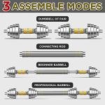 PHOEROS Adjustable Dumbbell Set - 44/66/88 LBS weights set, Dumbbell Barbell 3 in 1, Steel Dumbbells Pair with Connecting Rod for Adults Women Men Fitness Workout, Home Gym Exercise Training Equipment (44lbs)