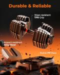 FEIERDUN Adjustable Dumbbell Set,5-52.5lb Free Weight Dumbbells, 15 in 1, Quick Adjust Weight Set with Non-slip Handles and Tray, Dumbbells for Home Gym Exercise Strength Training, Unisex（Pair）