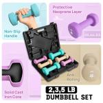 Yes4All Dumbbell Neoprene Set With Case, Weights Dumbbells Set & Hand – 2,3,5 lbs