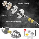 PHOEROS Adjustable Dumbbell Set - 44/66/88 LBS weights set, Dumbbell Barbell 3 in 1, Steel Dumbbells Pair with Connecting Rod for Adults Women Men Fitness Workout, Home Gym Exercise Training Equipment (44lbs)