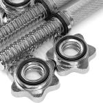 Metal Threaded Dumbbell Handles Rubber Grip - 24 x 1 inch