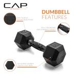 CAP Barbell 12 LB Coated Hex Dumbbell Weight Pair with Black Handle