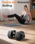 FEIERDUN Adjustable Dumbbell Set,5-52.5lb Free Weight Dumbbells, 15 in 1, Quick Adjust Weight Set with Non-slip Handles and Tray, Dumbbells for Home Gym Exercise Strength Training, Unisex（Pair）