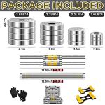 PHOEROS Adjustable Dumbbell Set - 44/66/88 LBS weights set, Dumbbell Barbell 3 in 1, Steel Dumbbells Pair with Connecting Rod for Adults Women Men Fitness Workout, Home Gym Exercise Training Equipment (44lbs)