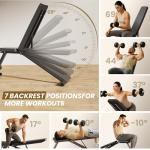 Adjustable Workout Bench for Home Gym, Foldable Weight Bench for Dumbbell Exercise Full Body Workout, Incline Decline Gym Bench for Fitness Strength Traning