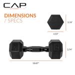 CAP Barbell 12 LB Coated Hex Dumbbell Weight Pair with Black Handle