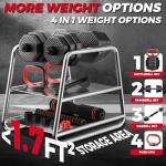 KeppiFitness Adjustable Dumbbell Set, 30/40/50/70/90 lb Weight Set with Connector Bar, 4 in 1 Workout Gear with Dumbbell, Kettlebell, Barbell, Push up Handle for Home Gym Fitness Exercise…