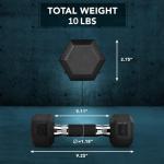 Yes4All 5 LBS Pair Rubber Encased Exercise & Fitness Hex Dumbbell Set, Hand Weight