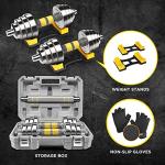 PHOEROS Adjustable Dumbbell Set - 44/66/88 LBS weights set, Dumbbell Barbell 3 in 1, Steel Dumbbells Pair with Connecting Rod for Adults Women Men Fitness Workout, Home Gym Exercise Training Equipment (44lbs)