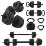 Ajustable Dumbbell Set, 20/32/50/60lbs Free Weights Dumbbells Set with Connector, 4 in 1 Dumbbells used as Barbell, Kettlebells and Push Up Stand for Exercise and Fitness