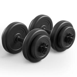 Fitvids Adjustable Dumbbell Set, 40lbs Free Weights Set for Exercise & Fitness, Vinyl Coated Cement Weights with Collars for Women & Men Home Gym Strength Training