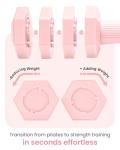 Adjustable Dumbbells Set, 4 in 1 Hand Weights Set for Women Men 10 LB Dumbbell Pair Each 2lbs 3lbs 4lbs 5lbs Weights Dumbbells Set with TPU Soft Rubber Handle for Home Gym Exercise Fitness - Pink