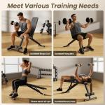 Adjustable Workout Bench for Home Gym, Foldable Weight Bench for Dumbbell Exercise Full Body Workout, Incline Decline Gym Bench for Fitness Strength Traning