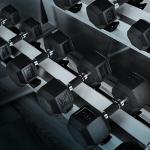 Yes4All 5 LBS Pair Rubber Encased Exercise & Fitness Hex Dumbbell Set, Hand Weight