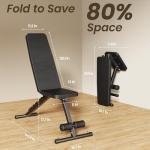 Adjustable Workout Bench for Home Gym, Foldable Weight Bench for Dumbbell Exercise Full Body Workout, Incline Decline Gym Bench for Fitness Strength Traning