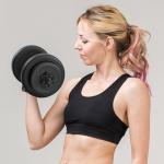 Fitvids Adjustable Dumbbell Set, 40lbs Free Weights Set for Exercise & Fitness, Vinyl Coated Cement Weights with Collars for Women & Men Home Gym Strength Training