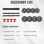 Fitvids Adjustable Dumbbell and Barbell Set