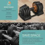 LifePro Adjustable Dumbbells Set with Rack - 15-55lb