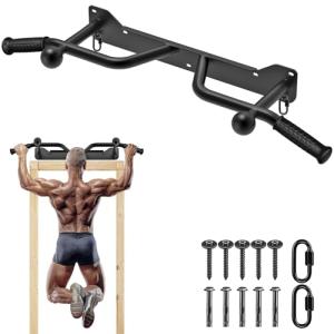 Heavy Duty Wall Mounted Pull Up Bar with Hooks