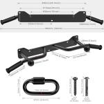 Heavy Duty Wall Mounted Pull Up Bar with Hooks