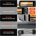 Kitchen Elite 15 in 1 Digital Toaster Oven Air Fryer Combo with Touch Panel and 12 Inch Pizza Capacity, Stainless Steel, Silver